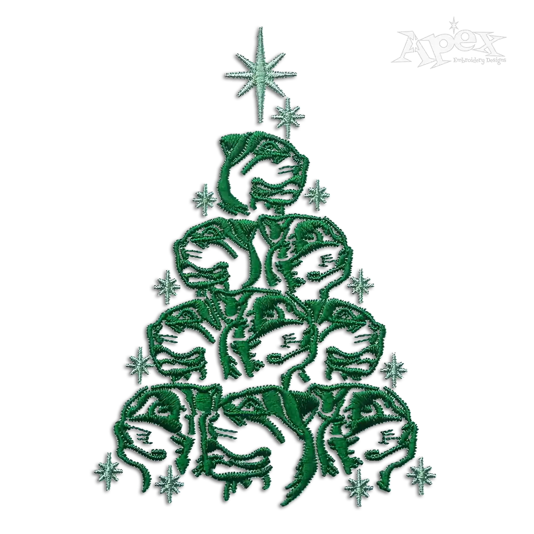 Rottweiler Dog Christmas Tree Machine Embroidery Design