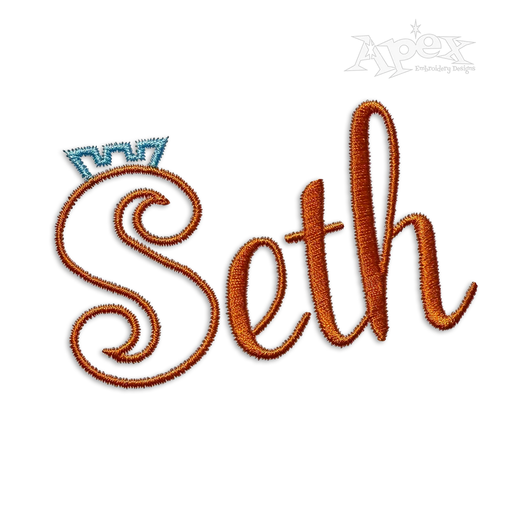 Royal Princess Crown Machine Embroidery Font by Apex Letters