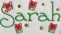 Sample of Gift-design embroidery font