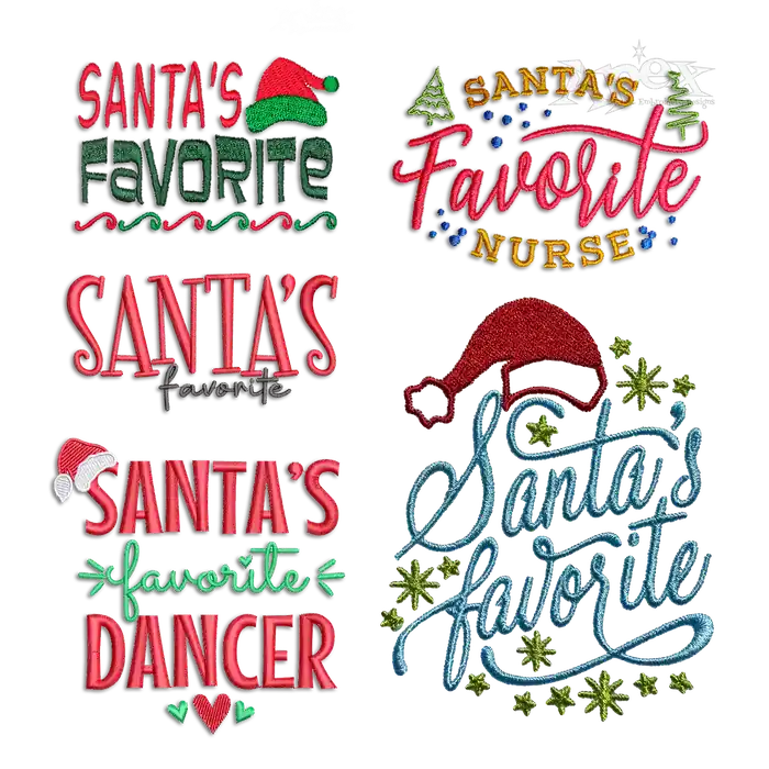 Santa's Favorite Machine Embroidery Designs Digitized by Apex All