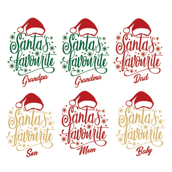 Santa's Favorite Family SVG Cuttable Design