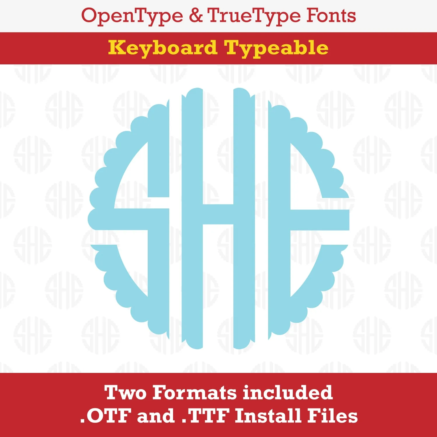 Scallop Circle Monogram TrueType Font