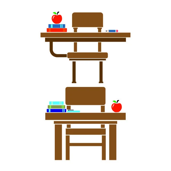 School Desk SVG Cuttable Designs