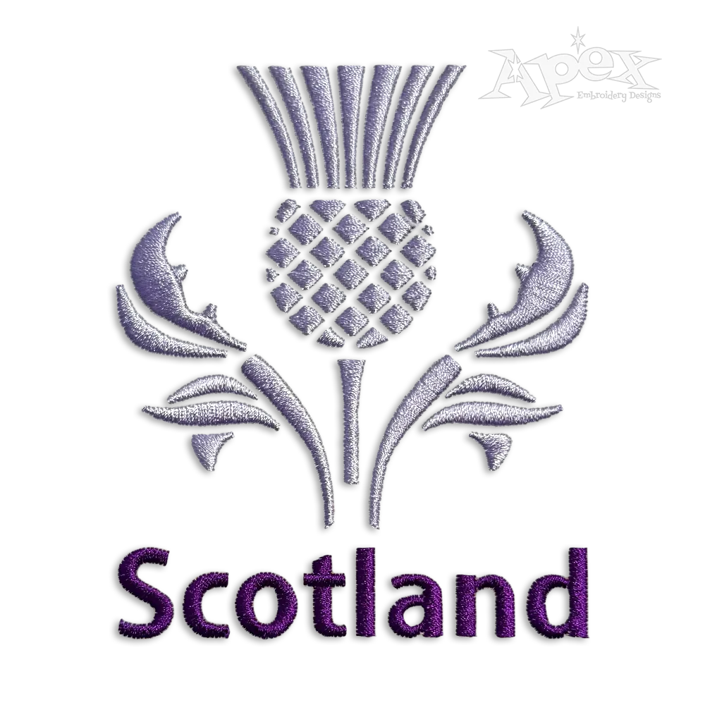 Scottish Thistle Machine Embroidery Design by Apex