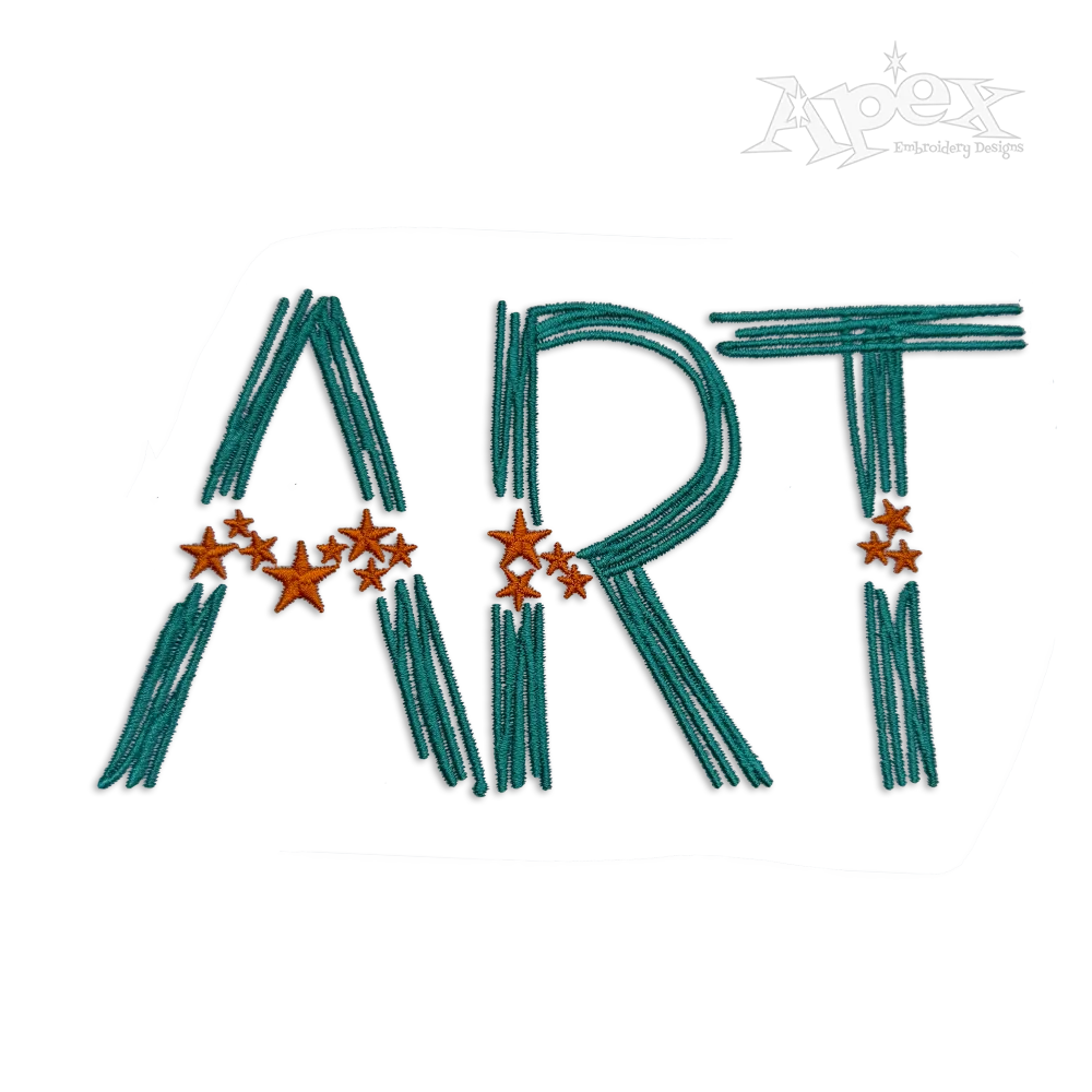 Scribble Stars Machine Embroidery Font by Apex