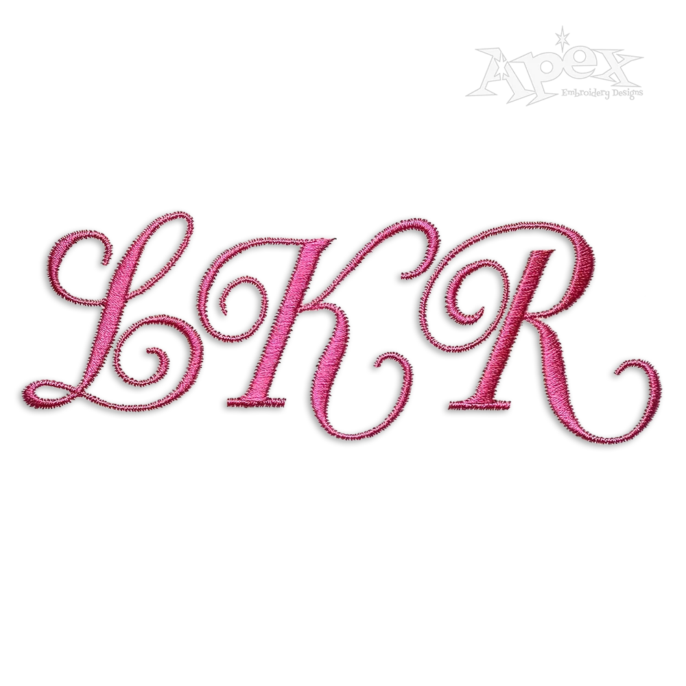 Script Curl Machine Embroidery Font by Apex Designs