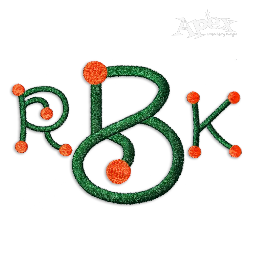 Polka Dots Machine Embroidery Font by Apex Letters Design