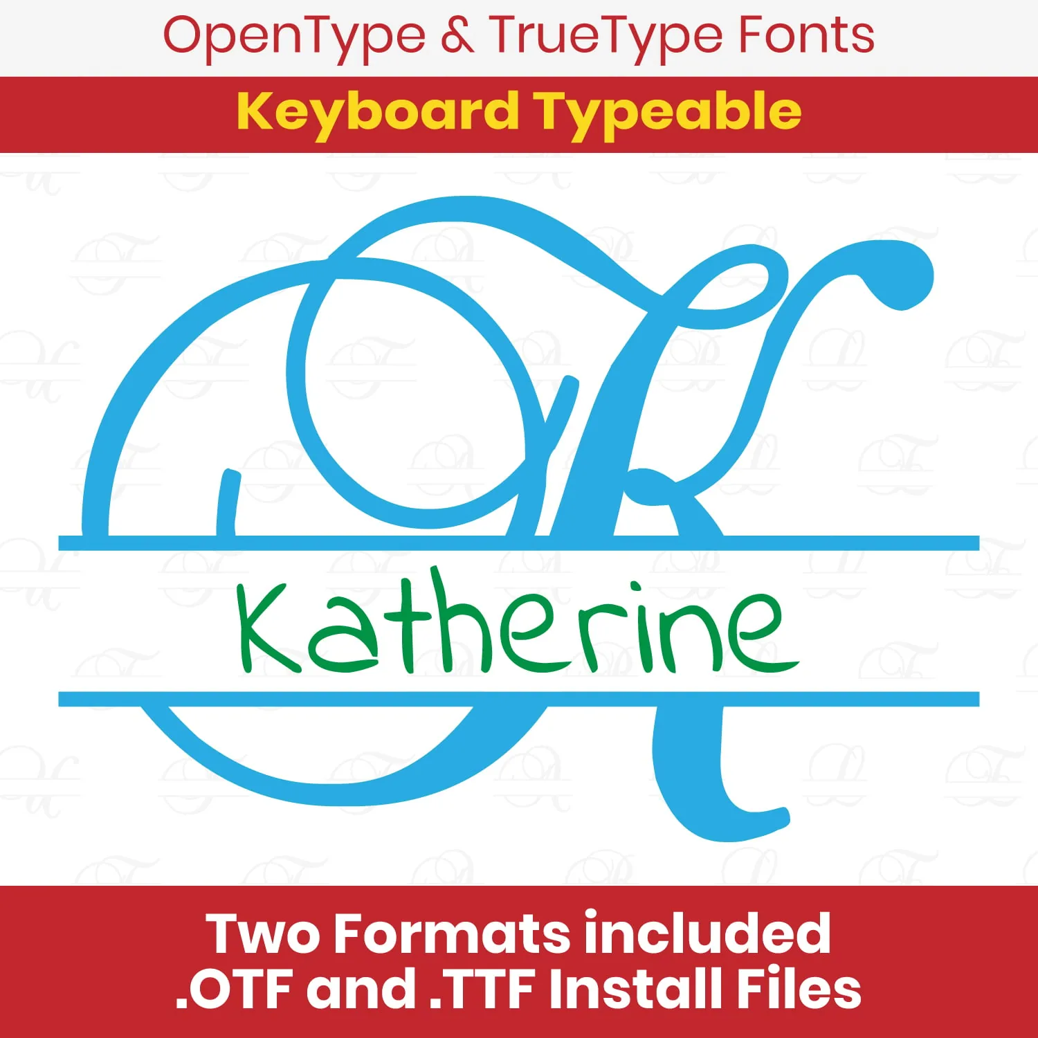Script Split TrueType Font 