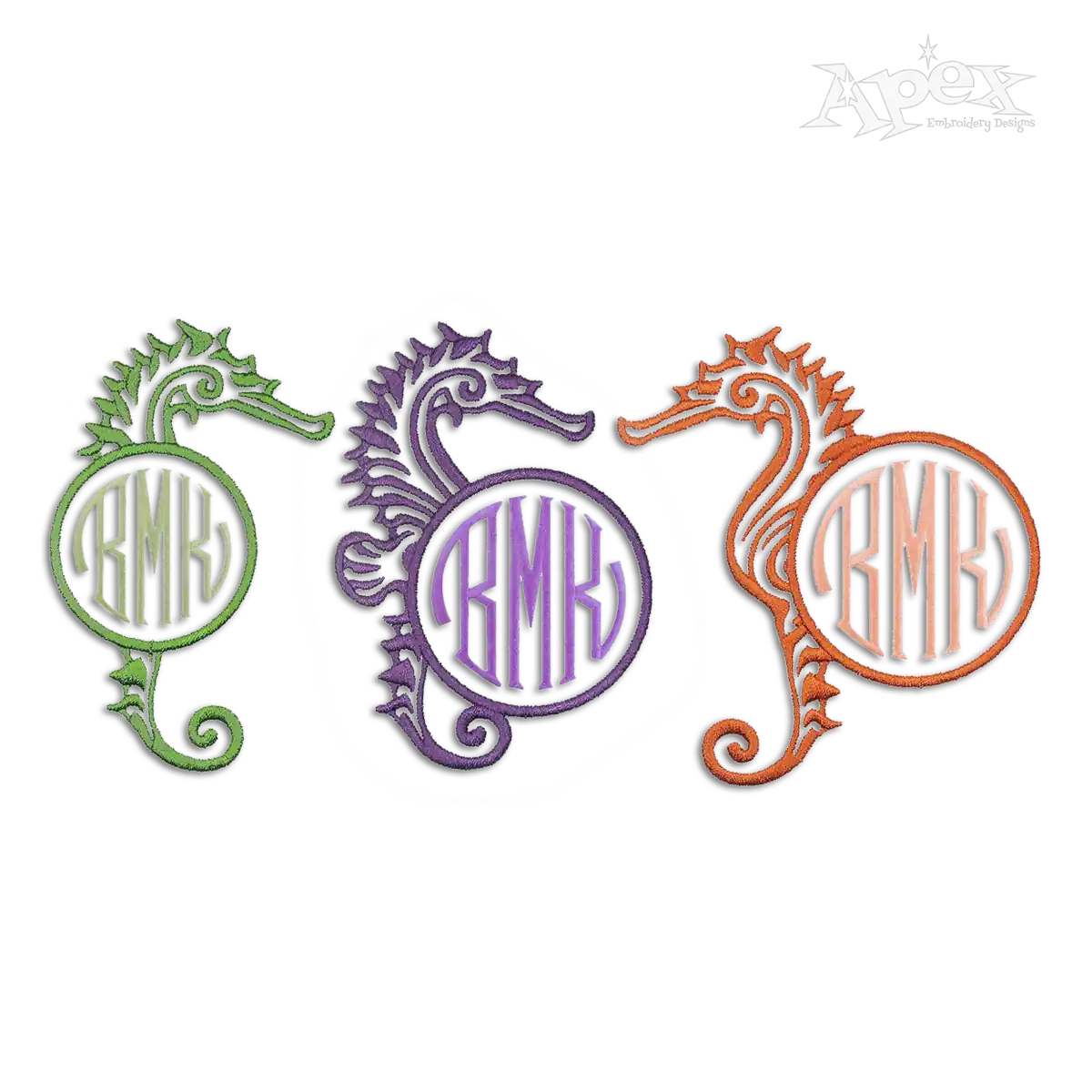 Seahorse Monogram Machine Embroidery Frames by Apex