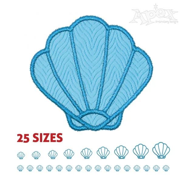 Seashell Applique Embroidery Design