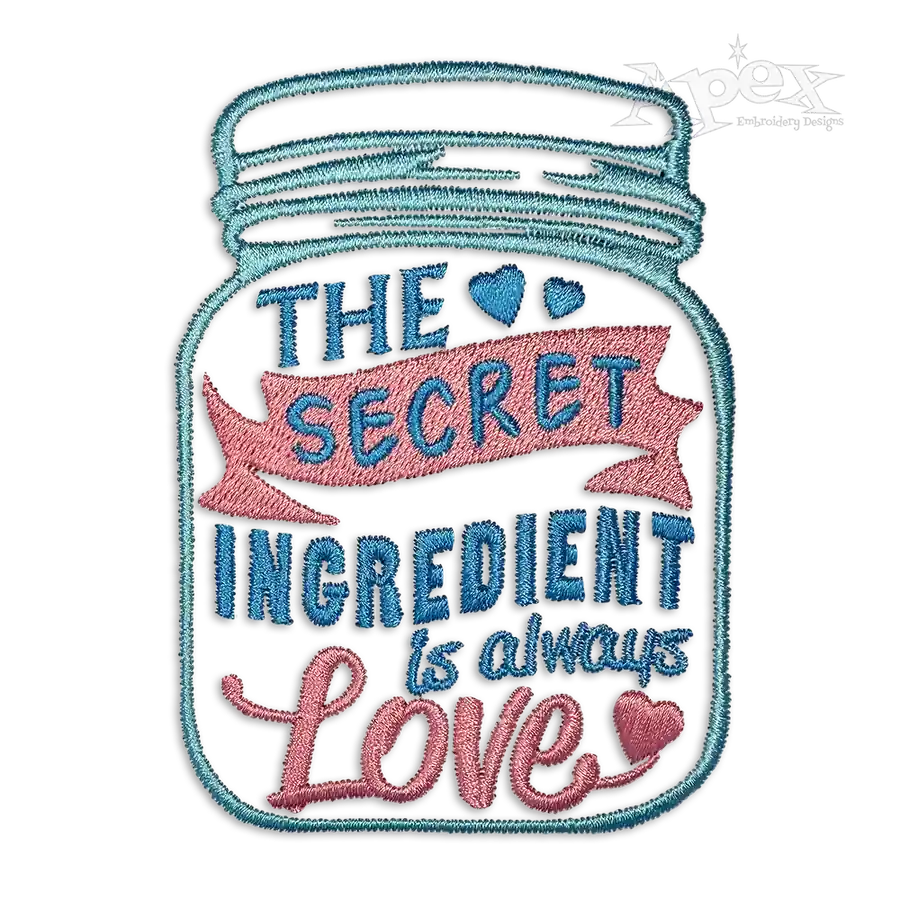 Secret Ingredient is Love Machine Embroidery Design