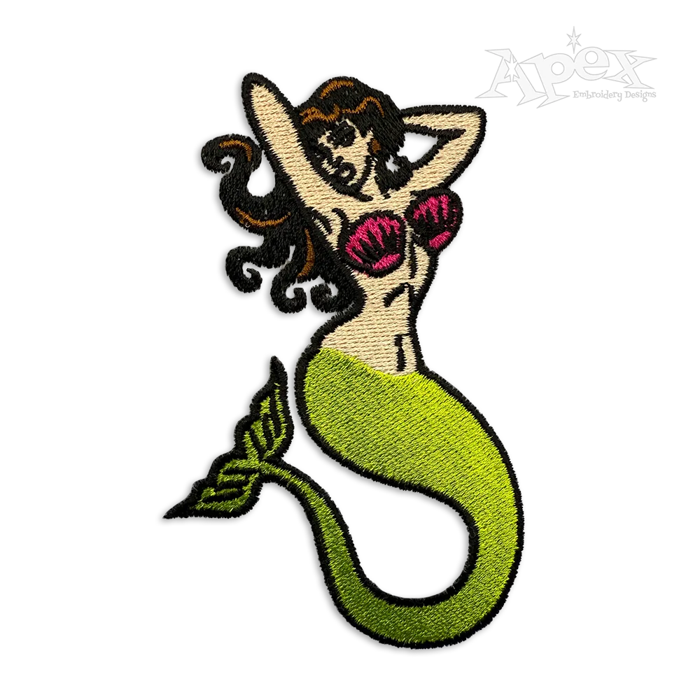 Fun Mermaid Machine Embroidery Design By Apex
