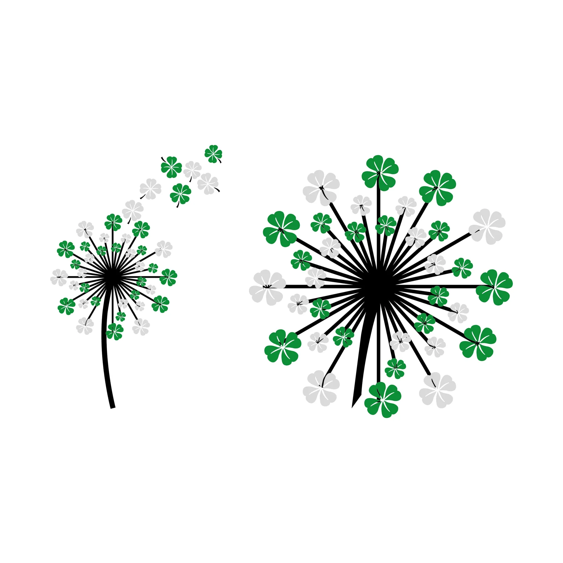 Dandelion Shamrocks SVG Cuttable Designs