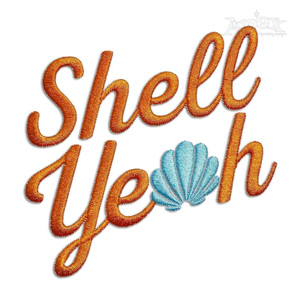 Shell Yeah Beach Ocean Machine Embroidery Design by Apex Digitized