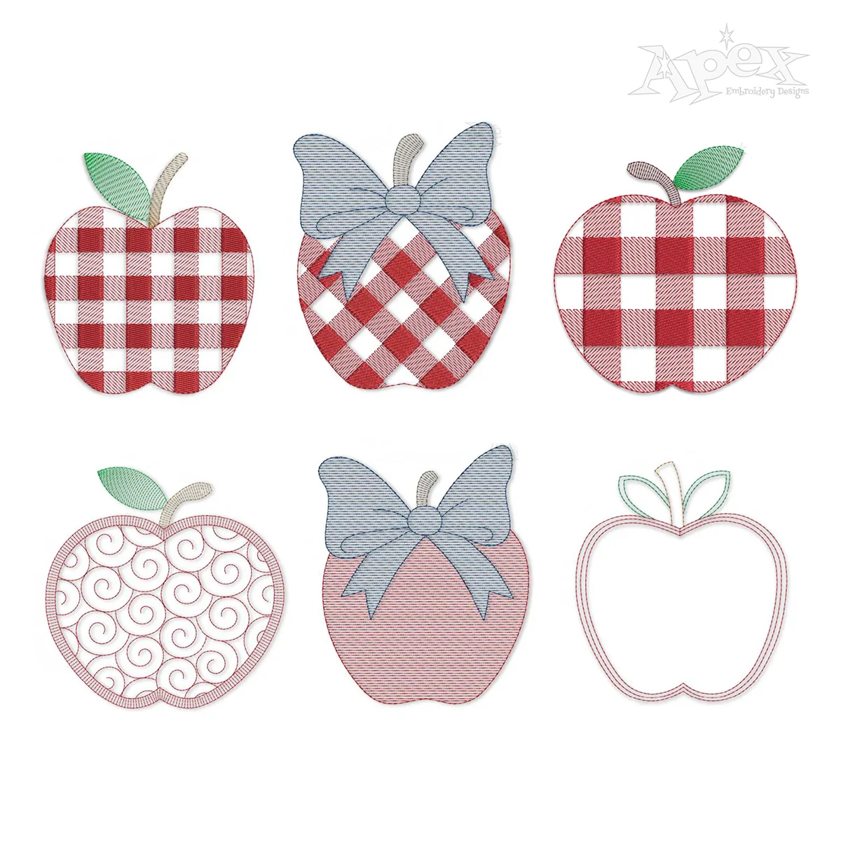 Apple Pack Machine Embroidery Treat Pack Digitized by Apex