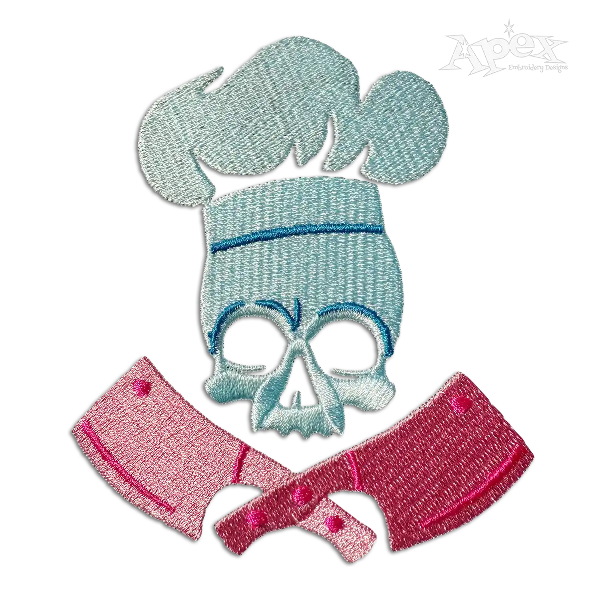 Cooking Skull Chef Hat Embroidery Design by Apex