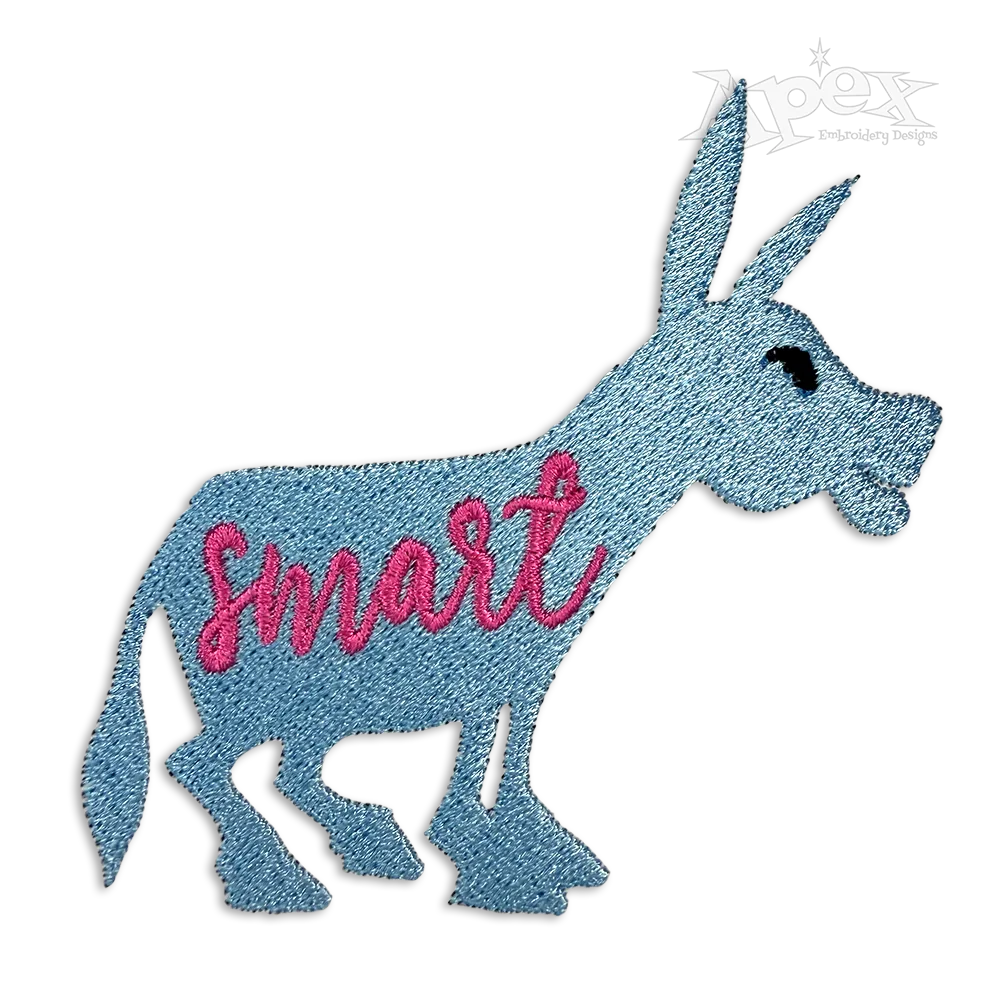 Smart Ass Donkey Silhouette Machine Embroidery Designs.