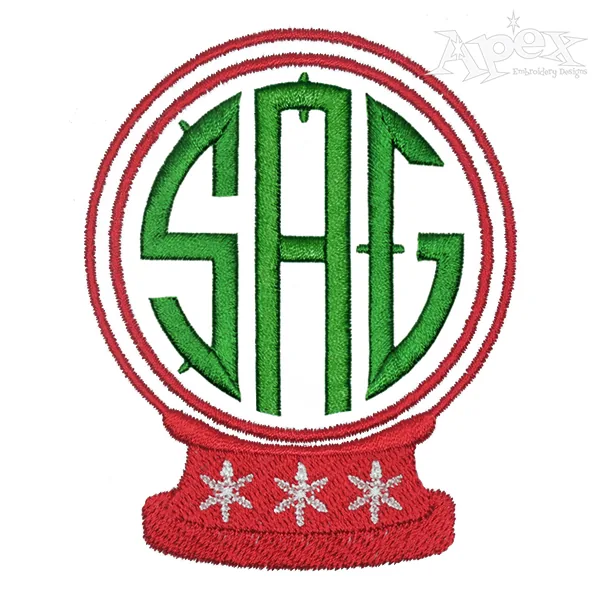 Snow Globe Monogram Embroidery Frame