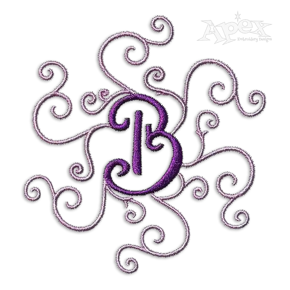 Snow Scroll Two Color Monogram Font by Apex Designs Letters
