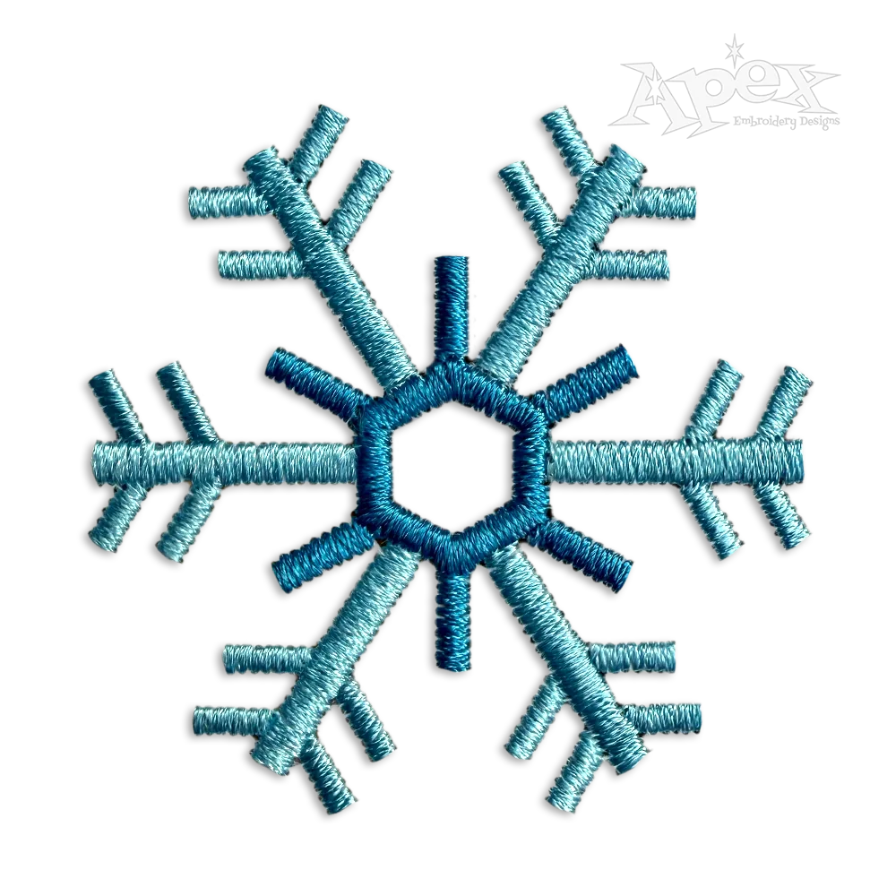 Snowflake Winter Snow Machine Embroidery Design by Apex