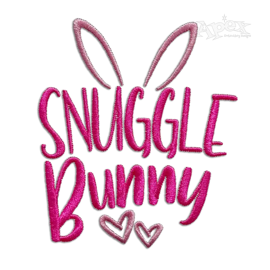 Snuggle Bunny Ears Machine Embroidery Design - Apex Digitized
