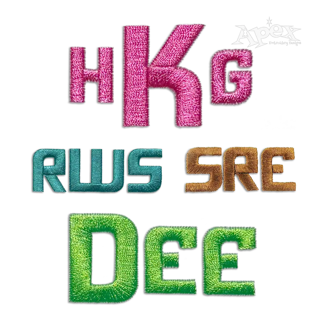 Spaceman Block Machine Embroidery Font by Apex