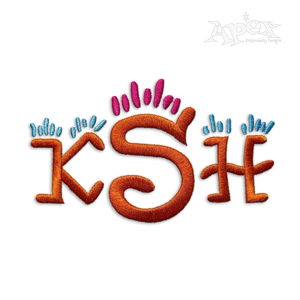 Spark 2-Color Machine Embroidery Font by Apex
