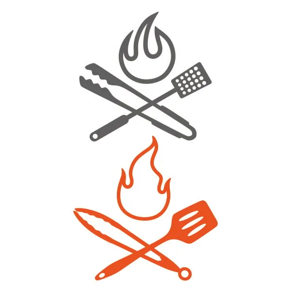 Spatula and Tong on Fire SVG Cuttable Design