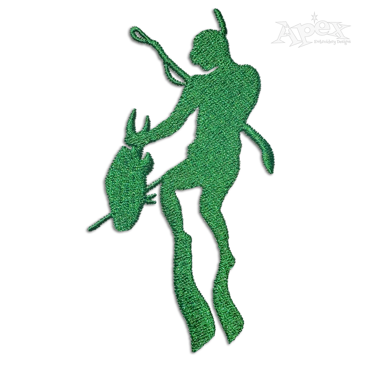 Spear fishing Silhouette Machine Embroidery Design Fisherman 