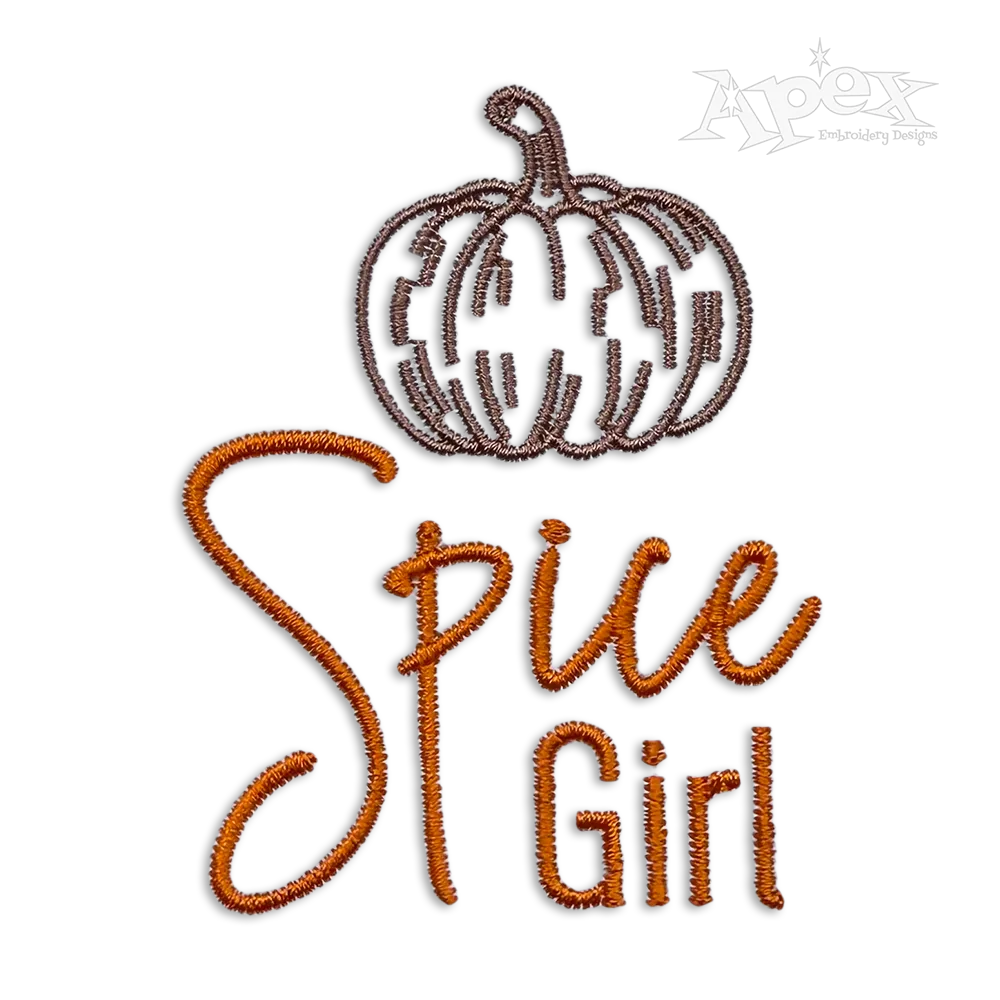 Spice Girl Pumpkin Machine Embroidery Design by Apex