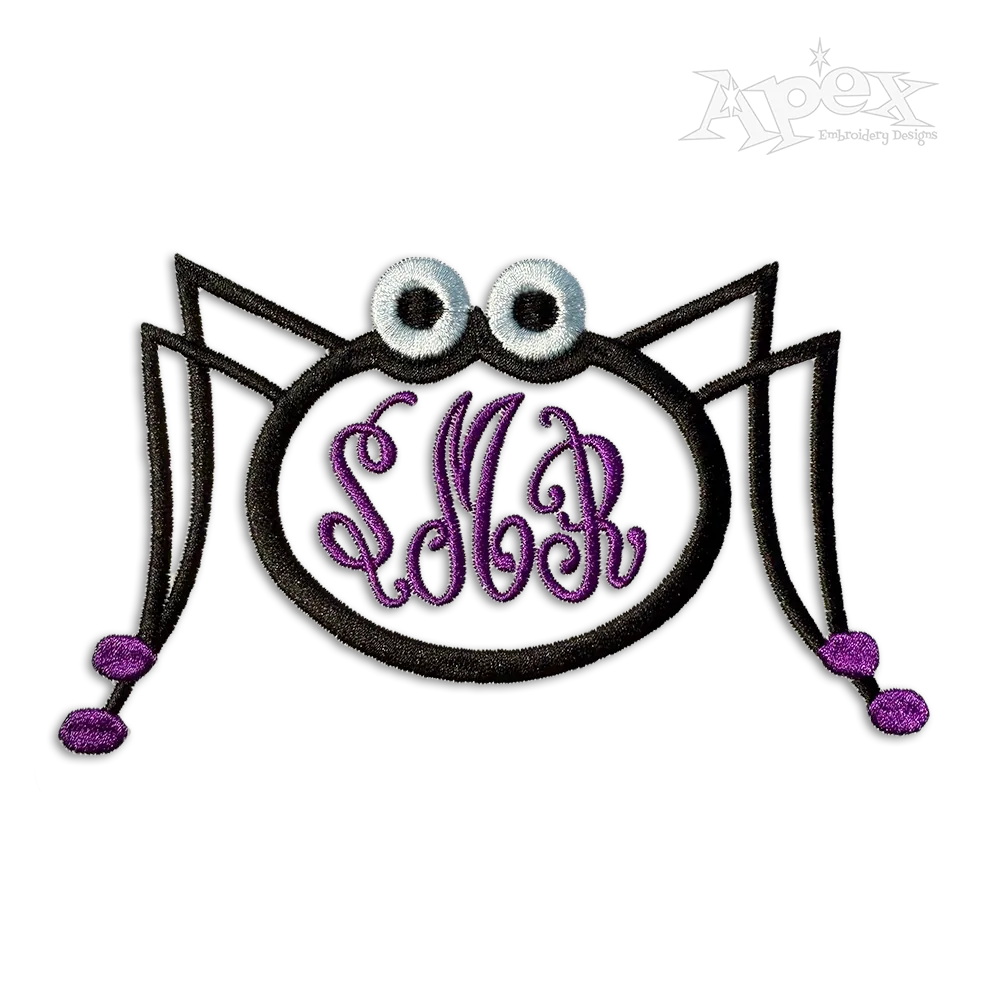 Spider Applique Frame Monogram Embroidery Design | Apex
