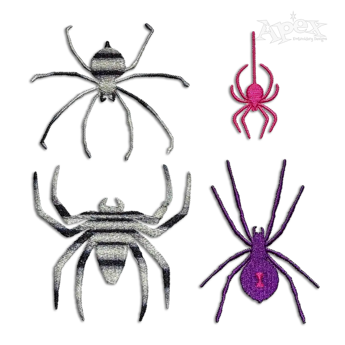 Spider Pack Machine Embroidery Designs Digitized by Apex All