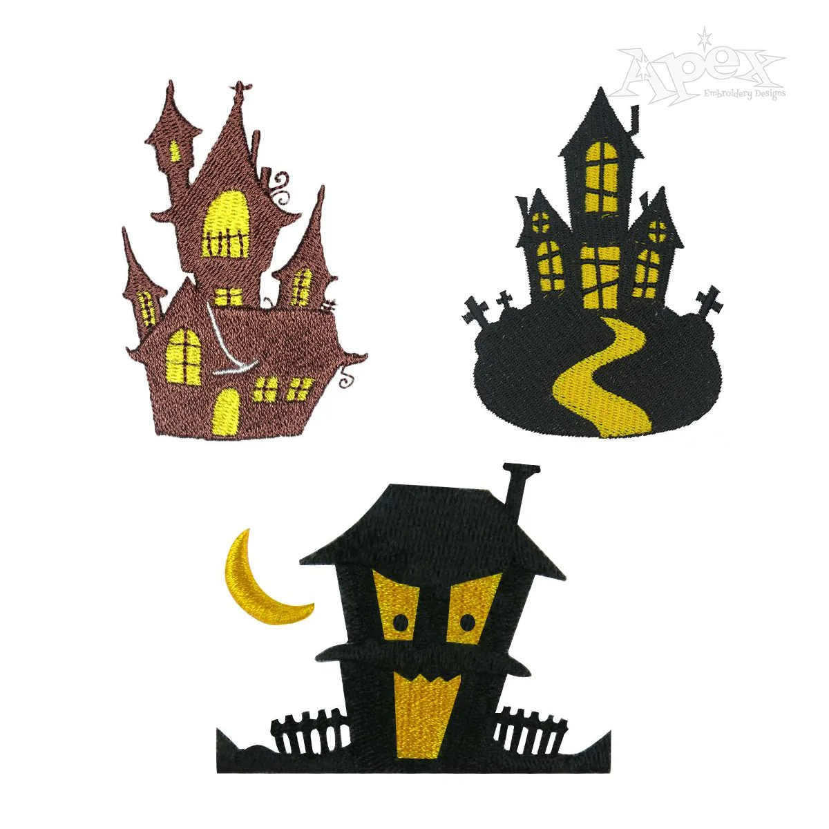 Spooky Halloween House Castle Machine Embroidery Designs by Apex All