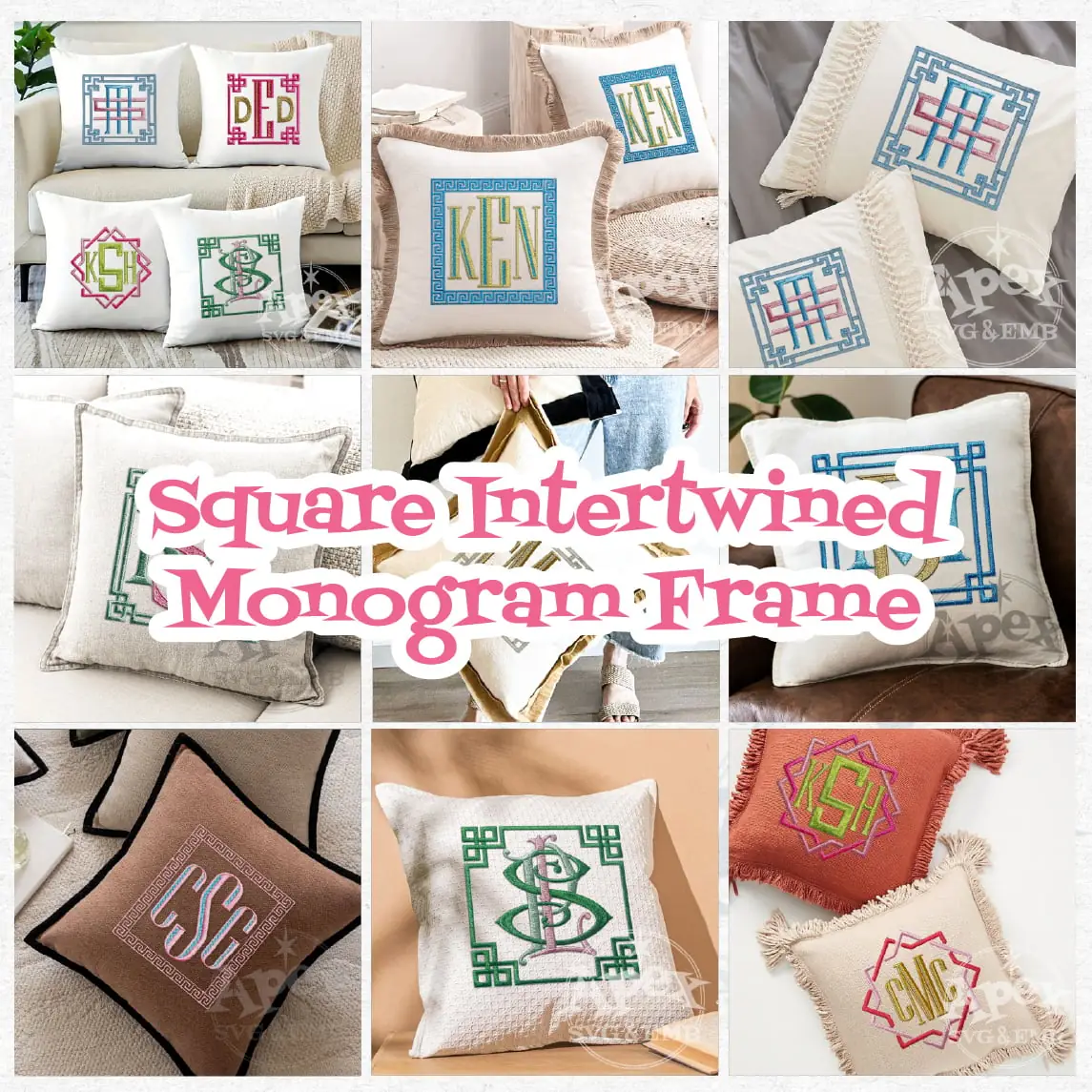 Square Intertwined Monogram Frame