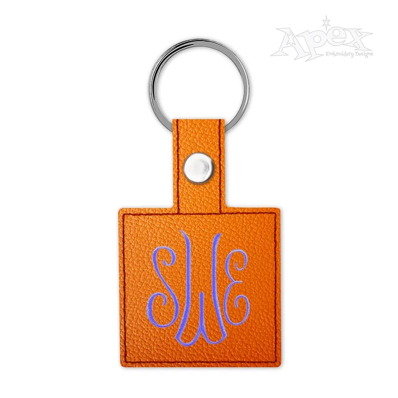 Square Keychain ITH Embroidery Design