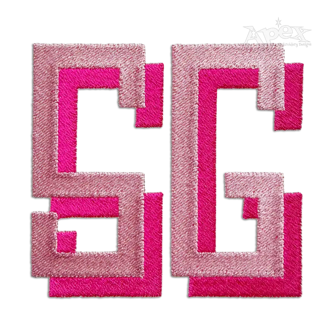 Stacked Shadow Embroidery Font SG Block