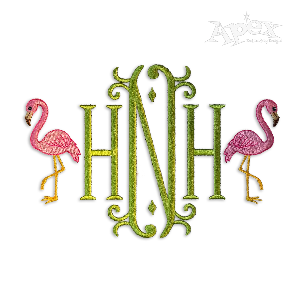 Standing Flamingo Machine Embroidery Design by Apex