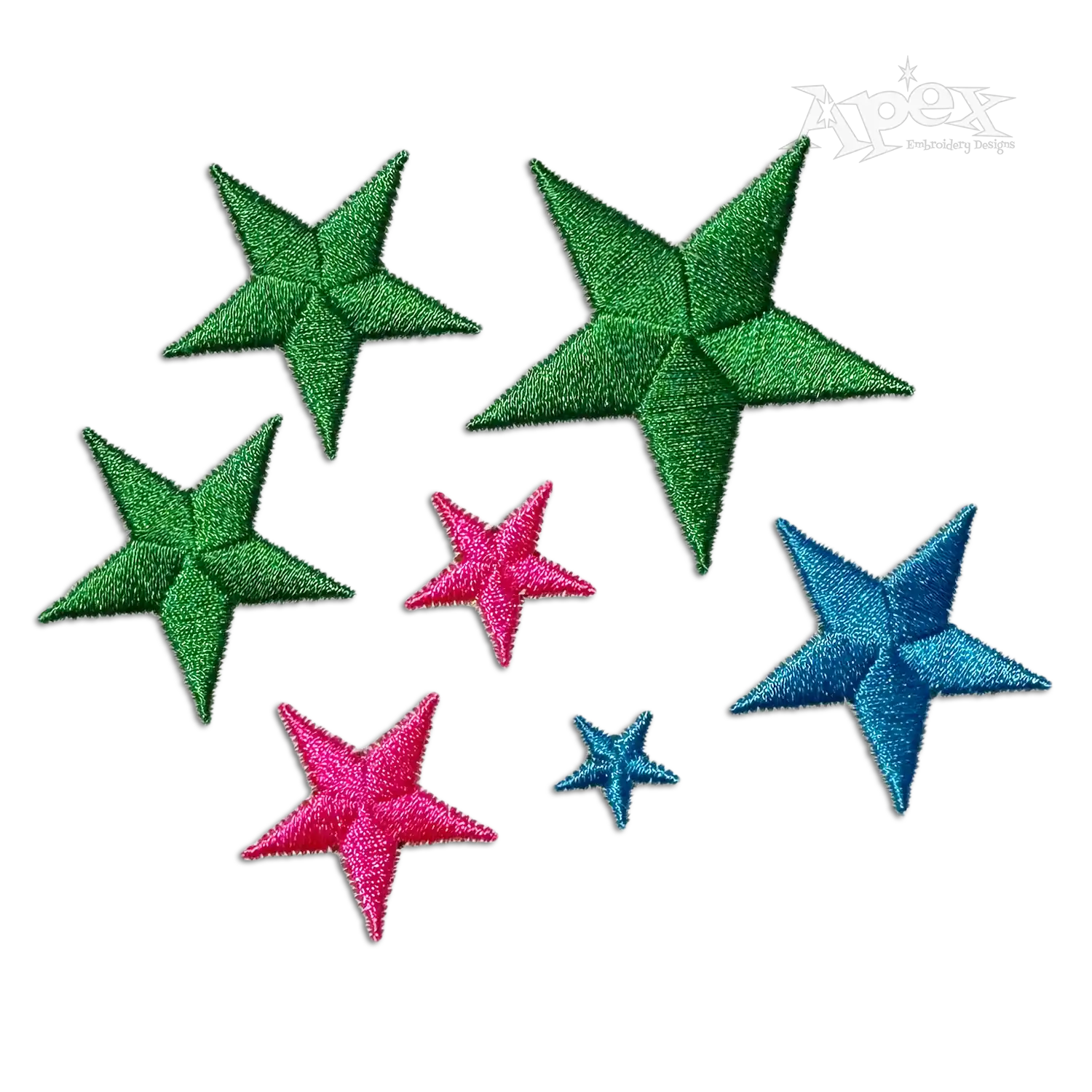 Stars Bundle Machine Embroidery Designs by Apex Digitized by Apex