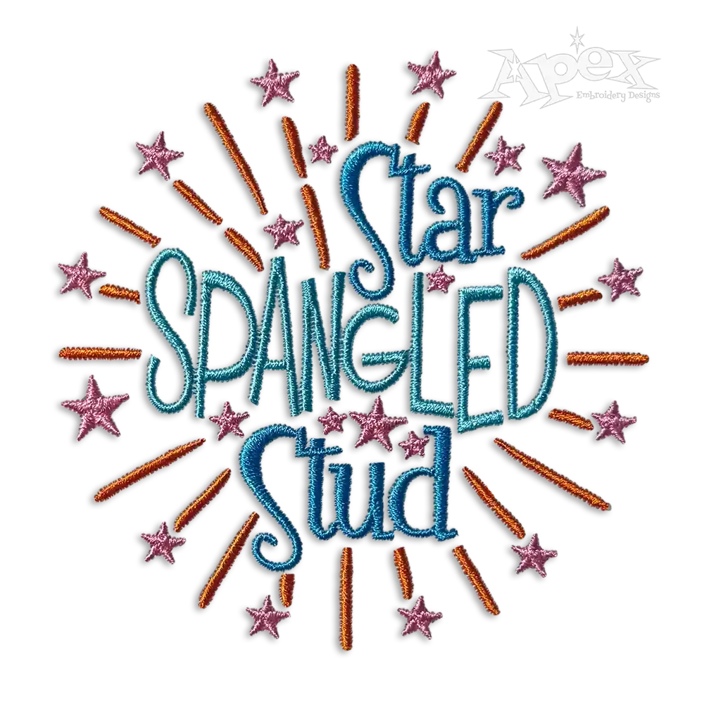 Star Spangled Stud America Patriotic Machine Embroidery Design