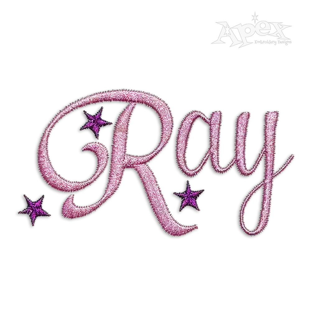 Stars Script Alphabet Letters Machine Embroidery Font by Apex Star