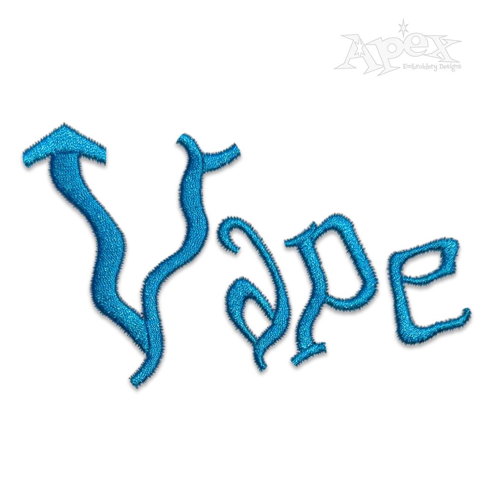 Steam Vape Machine Embroidery Fonts