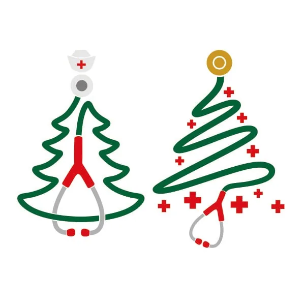 Medical Stethoscope Christmas Tree SVG Cuttable Design