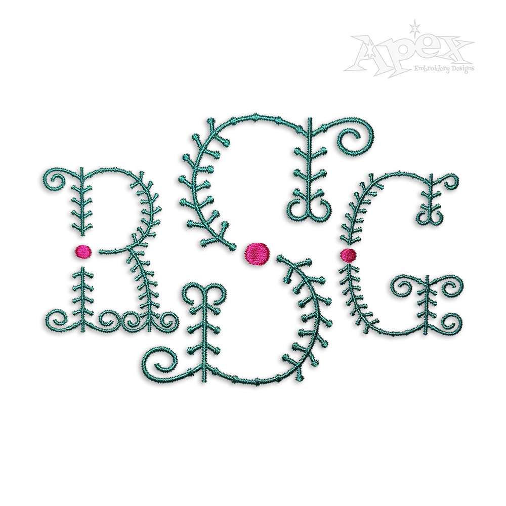 Stitch 2-Color Monogram Machine Embroidery Font by Apex