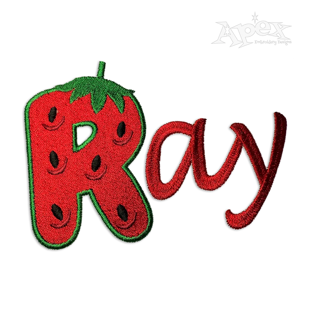 Strawberry Embroidery Font By Apex Designs Letters