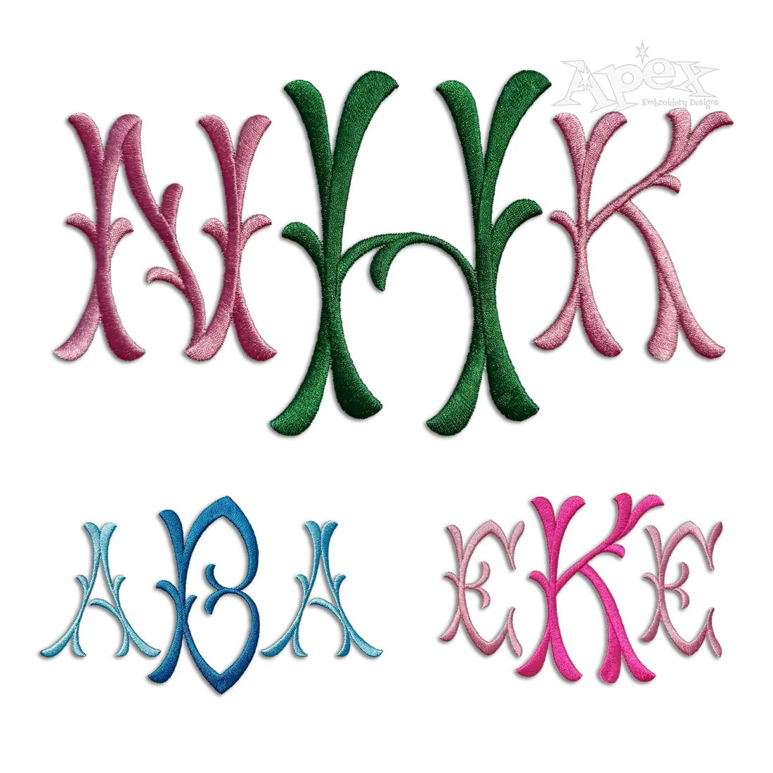 Stylish Bamboo Monogram Machine Embroidery Font by Apex All