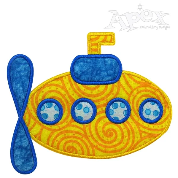 Submarine Applique Embroidery Design
