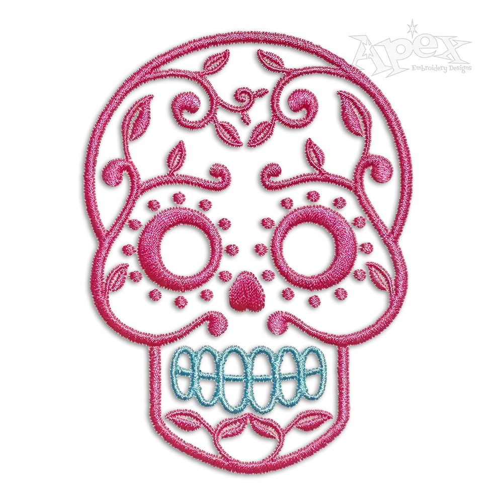 Day of the Dead Mexican Sugar Skull Machine Embroidery Design