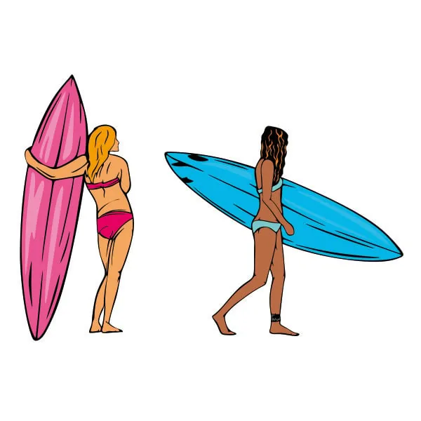 Surfer Surfing Surf Girl SVG Cuttable Design