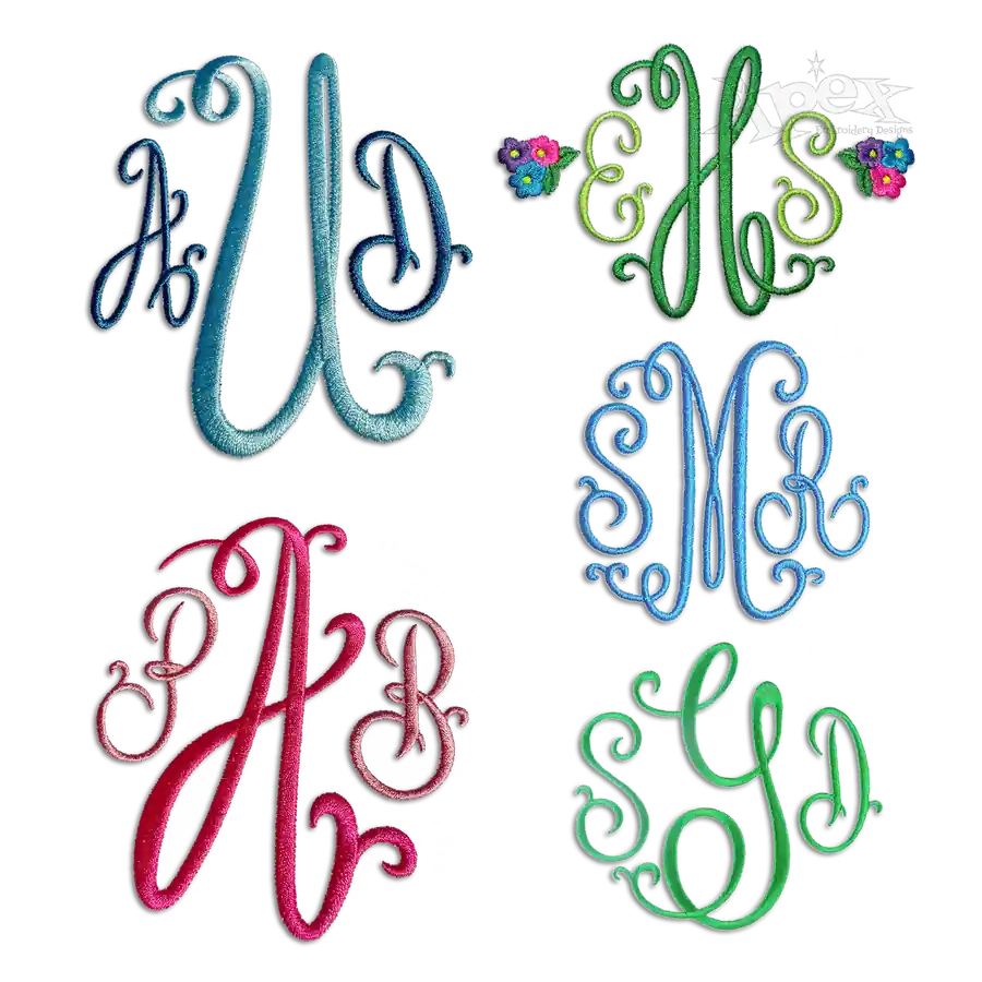 Suzanne Curlz Machine Embroidery Font by Apex All