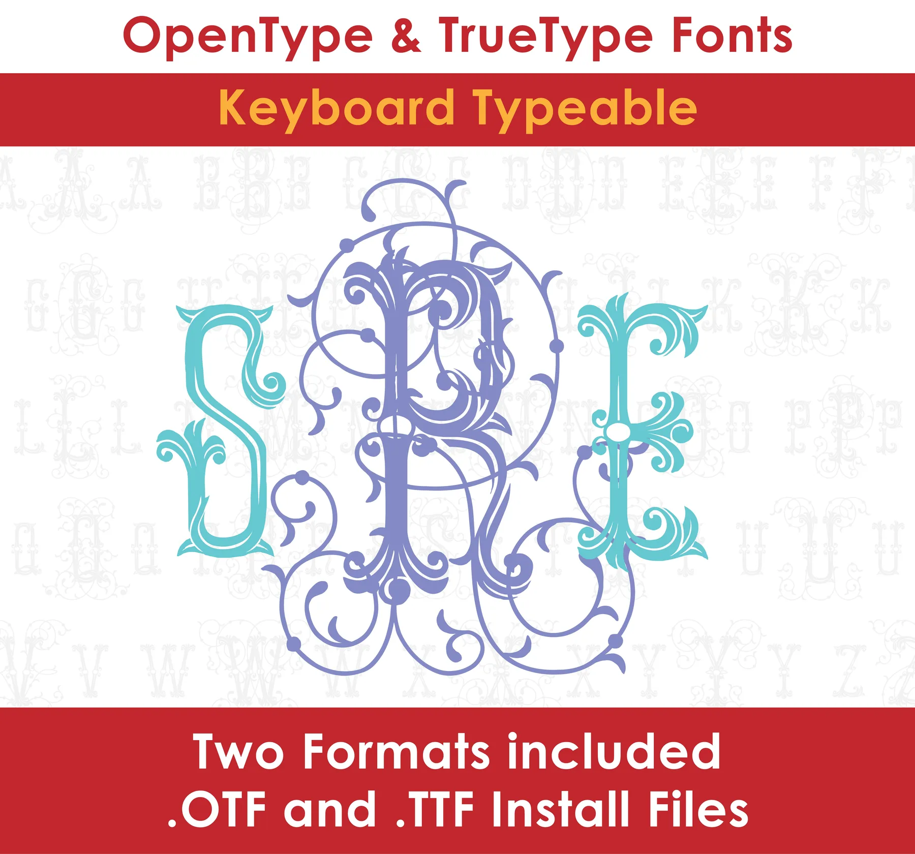 Sweet Briar Flourish Monogram True Type Font